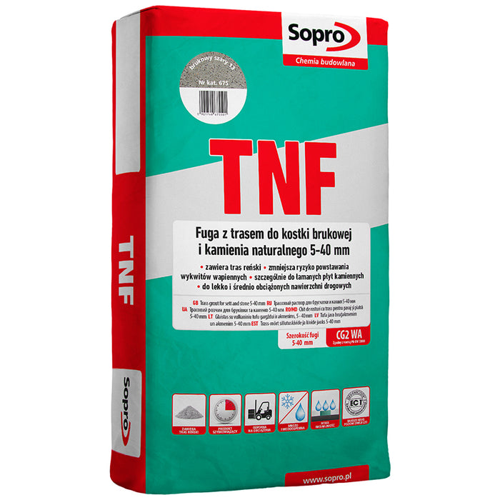 Sopro TNF - Fuga z trasem do kamienia naturalnego 5–40 mm szary brukowy sopro fuga sopro