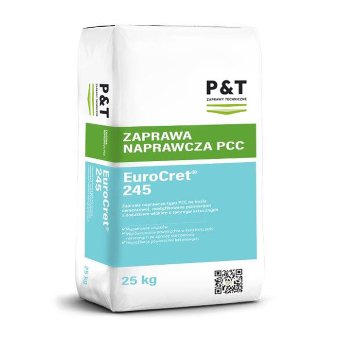 P&T EuroCret 245 - zaprawa PCC z włóknami do napraw betonu