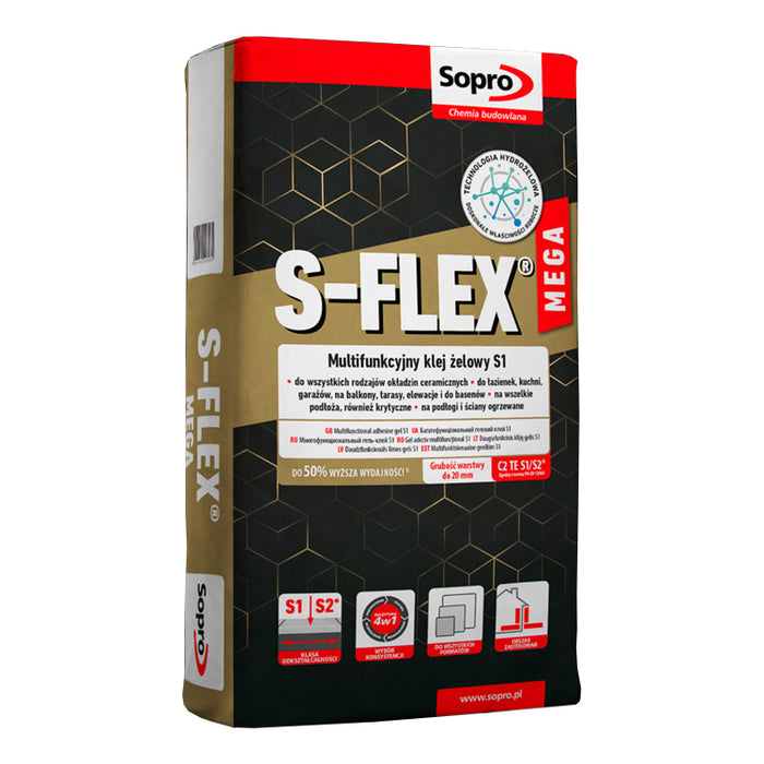 SOPRO S-FLEX S1 - Wysokoelastyczny klej żelowy, cementowa zaprawa klejowa