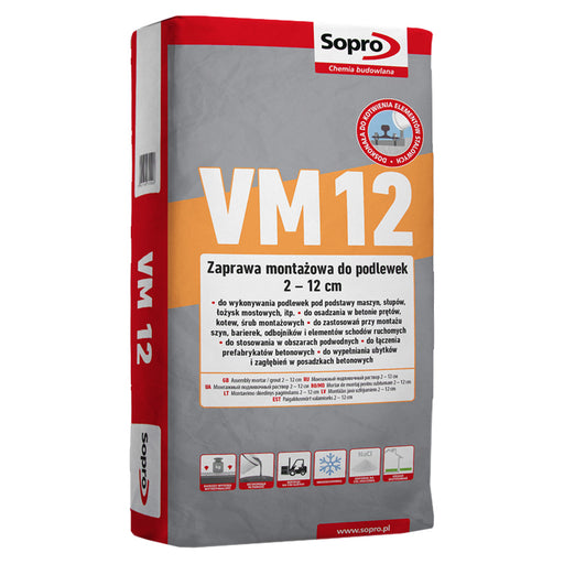 sopro vm 12 grout zaprawa do podlewek montażowa do słupów osadzania w betonie