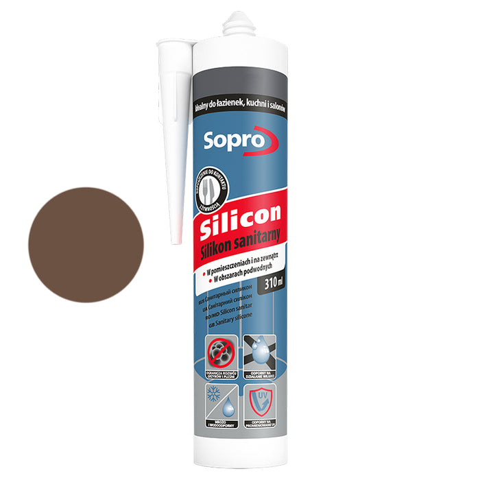 silikon sopro silikon sanitarny elastyczny 310ml  brązowy bali
