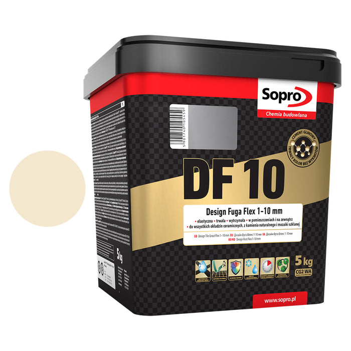 sopro DF10 design fuga flex 1-10mm elastyczna fuga 5kg jasny beżowy