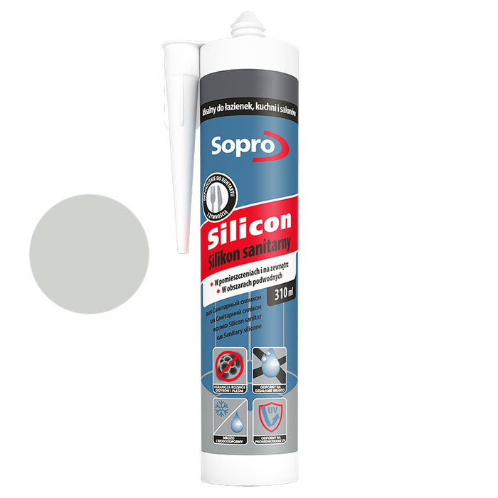 silikon sopro silikon sanitarny elastyczny 310ml manhatan szary biały